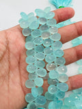 Chalcedony 8X11MM Faceted Pear shape, Peru chalcedony Pear shape, Aqua color chalcedony.length 10"