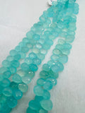 Chalcedony 8X11MM Faceted Pear shape, Peru chalcedony Pear shape, Aqua color chalcedony.length 10"