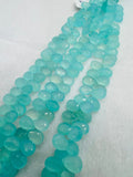 Chalcedony 8X11MM Faceted Pear shape, Peru chalcedony Pear shape, Aqua color chalcedony.length 10"
