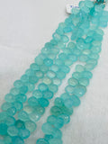 Chalcedony 8X11MM Faceted Pear shape, Peru chalcedony Pear shape, Aqua color chalcedony.length 10"