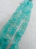 Chalcedony 8X11MM Faceted Pear shape, Peru chalcedony Pear shape, Aqua color chalcedony.length 10"