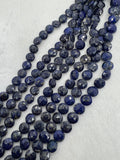Lapis Lazuli 10mm faceted coin Shape, Lapis Lazuli faceted Briolette . Length 10 Inch, origin Afghanistan, Lapis with pyrite