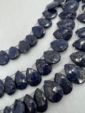 Lapis Lazuli 14X18 MM faceted pear shape, Lapis Lazuli faceted Briolette  . Length 10 Inch, origin Afghanistan.