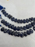 Lapis Lazuli 15X20MM faceted pear shape, Lapis Lazuli faceted Briolette . Length 10 Inch, origin Afghanistan.