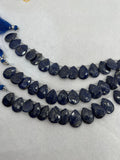 Lapis Lazuli 14X18 MM faceted pear shape, Lapis Lazuli faceted Briolette  . Length 10 Inch, origin Afghanistan.