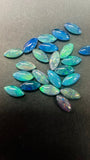 Australian Opal Marquise 5x10 mm Cabs, Pack of 2 Pieces -AAA Quality, Opal Triplet Cabochon - Australian Opal  Cabochon - Flat bottom.