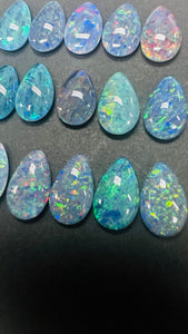 Australian Opal Pear Cabs 13x8 mm - Pack of 1 Pieces -AAA Quality, Opal Triplet Cabochon - Australian Opal Pear Cabochon, flat bottom