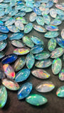 Australian Opal Marquise 3X6 / 4x8 mm Cabs -AAA Quality, Opal Triplet Cabochon - Australian Opal Cabochon, flat bottom.