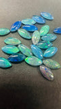 Australian Opal Marquise 5x10 mm Cabs, Pack of 2 Pieces -AAA Quality, Opal Triplet Cabochon - Australian Opal Cabochon - Flat bottom.