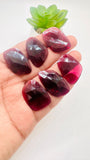 Garnet Rose Cut Fancy Shape • Code i1- i6 • Garnet Faceted Cut (Polki)  •  AAA Quality- Best for Jewelry making • One Side Cutting