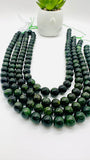 Chrome Diopside Round Beads 10 mm size - AAAA Quality - 40 cm Length- Chrome Diopside Beads