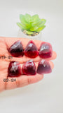 Garnet Rose Cut Fancy Shape • Code #i19- i23 • Garnet Faceted Cut (Polki)  •  AAA Quality- Best for Jewelry making • One Side Cutting