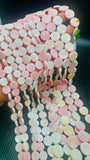 Queen Conch Shell Coin Beads • 10/12/14 mm Size • Length 40 cm • AAA Quality • Natural Pink Queen Conch Shell Beads
