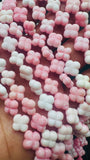 Queen Conch Shell 4 Petal Flower Double Side Carving Beads • 9 / 14 mm Size • Length 40 cm • AAA Quality • Natural Pink Queen Conch