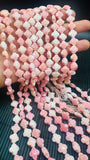 Queen Conch Shell Cross Flower Faceted Puff Beads  • 10 mm Size • Length 40 cm • AAA Quality • Natural Pink Queen Conch