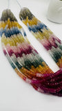 Multi Sapphire Faceted Roundel Beads 4.5 mm size - Code #A3-  16 Inch Length - Natural Sapphire Beads