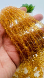 Dark Yellow Sapphire Faceted Drop Beads 2.8x4 mm size - Code#B1 - 16 Inch Length - Natural Sapphire Beads