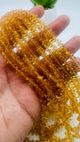 Dark Yellow Sapphire Faceted Drop Beads 2.8x4 mm size - Code#B1 - 16 Inch Length - Natural Sapphire Beads