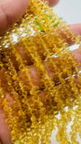 Yellow Sapphire Faceted Drop Beads 2.8x4 mm size - Code#B2- 16 Inch Length - Natural Sapphire Beads