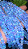 Lavender Blue Opal Faceted Roundel Beads - 16 Inch Strand- AAA Quality - Ethiopian opal Roundel, Dyed Color Opal