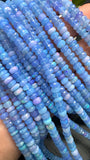 Lavender Blue Opal Faceted Roundel Beads - 16 Inch Strand- AAA Quality - Ethiopian opal Roundel, Dyed Color Opal