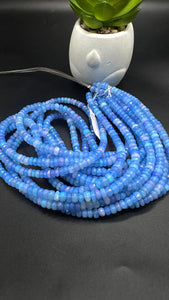 Lavender Blue Opal Faceted Roundel Beads - 16 Inch Strand- AAA Quality - Ethiopian opal Roundel, Dyed Color Opal