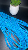 Blue Opal Faceted Roundel Beads - 16 Inch Strand- AAA Quality - Ethiopian opal Beads- Coated Color Beads