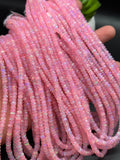 Baby Pink Opal Faceted Roundel Beads - 16 Inch Strand- AAA Quality - Ethiopian opal Beads- Coated Color Beads