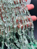 Prasiolite Faceted Nugget Beads- length 8 Inch- AAAA Quality Beads - Prasiolite Beads