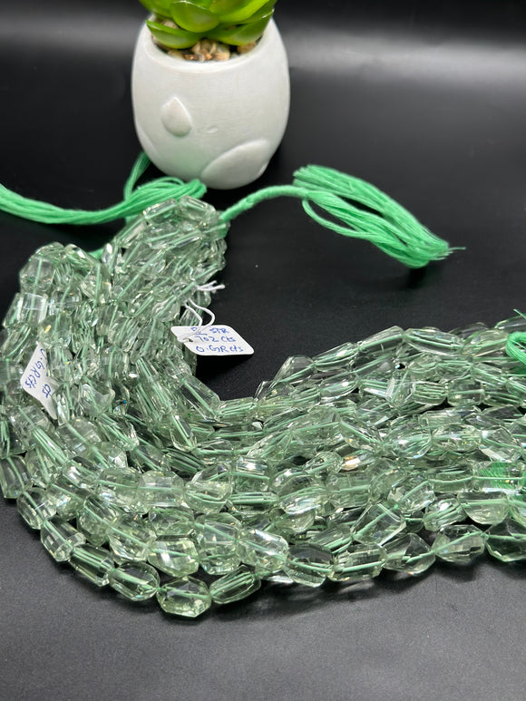 Prasiolite Faceted Nugget Beads- length 8 Inch- AAAA Quality Beads - Prasiolite Beads