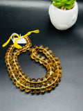 Beer Quartz Faceted Roundel Beads - 8-10 mm Size- Length 16 Inch- AAAA Quality - Super Shiny