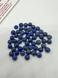 6mm Round Blue Lapis Lazuli Cabochon | Pack of 6 Pcs | AA Quality | Round Lapis Cabochons |  6mm Lapis Cabochons | Lapis Golden Pyrite