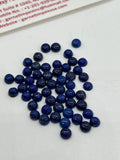 4mm Round Blue Lapis Lazuli Cabochon | Pack of 8 Pcs | AA Quality | Round Lapis Cabochons | 4mm Lapis Cabochons | Lapis Golden Pyrite