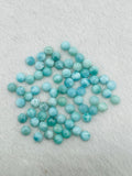 Larimar Cabochon 4mm Size • Pack of 6 Pcs • Natural Larimar Round Cabochon • Larimar Cabs • Origin Dominican Republic