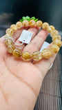 Golden Rutile Round Bracelet • 11 mm Size • Code B3 • 4A Quality • Natural Rutilated Quartz Bracelet