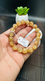 Golden Rutile Round Bracelet • 11 mm Size • Code B3 • 4A Quality • Natural Rutilated Quartz Bracelet