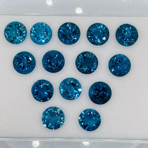 London Blue Topaz Faceted  Round 10 mm Size -  AAA Quality  - Pack 1 Piece -  Natural London Blue Topaz Stone -  Loose gemstone