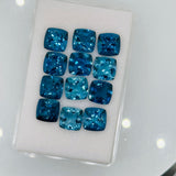 London Blue Topaz Faceted Cushion 8 mm - Pack of 1 Piece - AAA Quality - Loose gemstone - London Blue topaz Cut