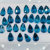 Blue Topaz Faceted Pear 7x10 mm - Pack of 1 Piece - AAA Quality - Loose gemstone - London Blue topaz Cut