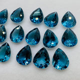 Blue Topaz Faceted Pear 8x10 mm - Pack of 1 Piece - AAA Quality - Loose gemstone - London Blue topaz Cut