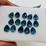 Blue Topaz Faceted Pear 8x10 mm - Pack of 1 Piece - AAA Quality - Loose gemstone - London Blue topaz Cut