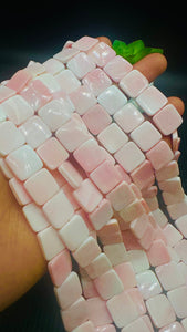 Queen Conch Shell Square Beads •  mm Size • Length 40 cm • AAA Quality • Natural Pink Queen Conch Shell Beads