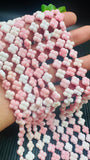 Queen Conch Shell 4 Petal Flower Double Side Carving Beads • 9 / 14 mm Size • Length 40 cm • AAA Quality • Natural Pink Queen Conch
