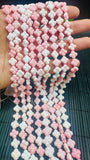 Queen Conch Shell 4 Petal Flower Double Side Carving Beads • 9 / 14 mm Size • Length 40 cm • AAA Quality • Natural Pink Queen Conch