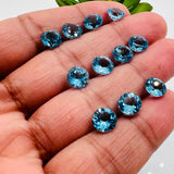 Swiss Blue Topaz faceted Round 7 mm Size -  Pack of 1 Piece -  AAA Quality - Natural Swiss Blue Topaz