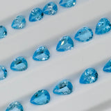 Swiss Blue Topaz faceted Pear 5x7 , 5x8 , 6x8 , 6x9 , 7x10, 7x9 mm sizes- Pack of 1 Piece - AAA Quality - Natural Swiss Blue Topaz