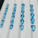 Swiss Blue Topaz faceted Pear 5x7 , 5x8 , 6x8 , 6x9 , 7x10, 7x9 mm sizes-  Pack of 1 Piece -  AAA Quality - Natural Swiss Blue Topaz