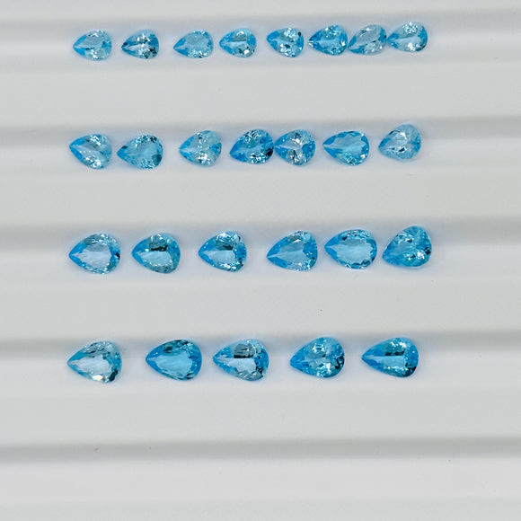 Swiss Blue Topaz faceted Pear 6X9 mm Size -  Pack of 1 Piece -  AAA Quality - Natural Swiss Blue Topaz