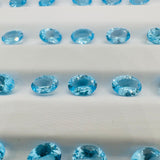 Swiss Blue Topaz faceted oval 6x8 mm - Pack of 1 Pc - Natural Blue Topaz loose stone