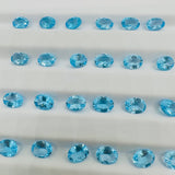 Swiss Blue Topaz faceted oval 6x8 mm - Pack of 1 Pc - Natural Blue Topaz loose stone